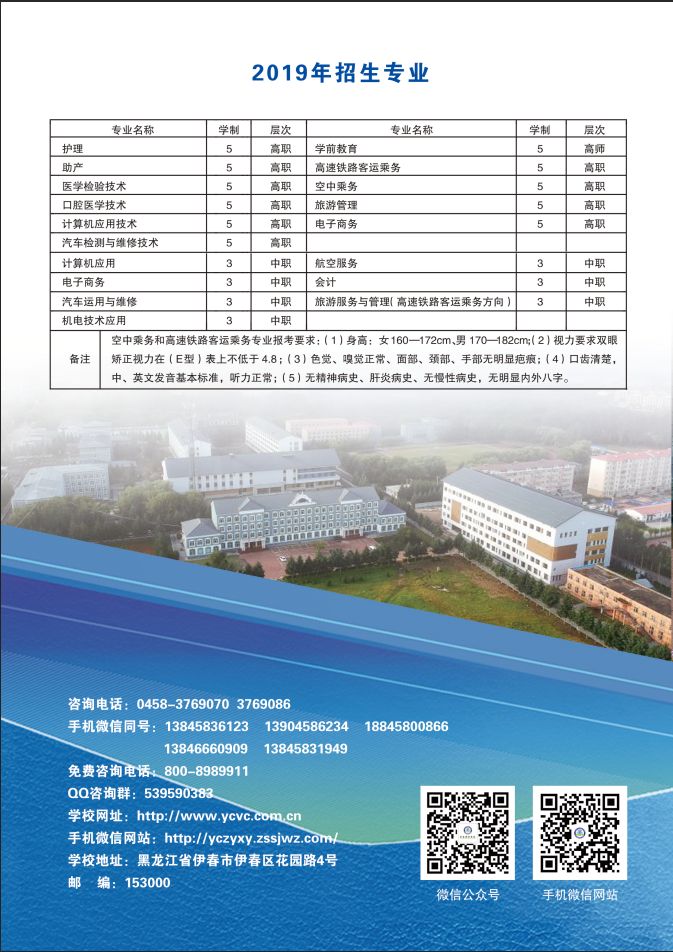 伊春職業(yè)學(xué)院2019年初中起點(diǎn)招生簡章